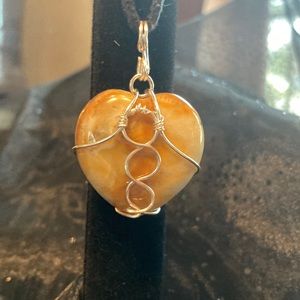 Fancy jasper heart pendant